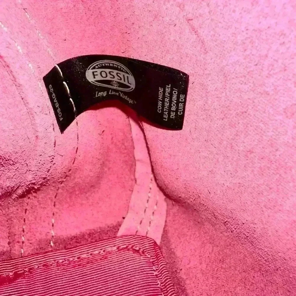 Fossil Leather Fuchsia Tote Summer Spring Bag